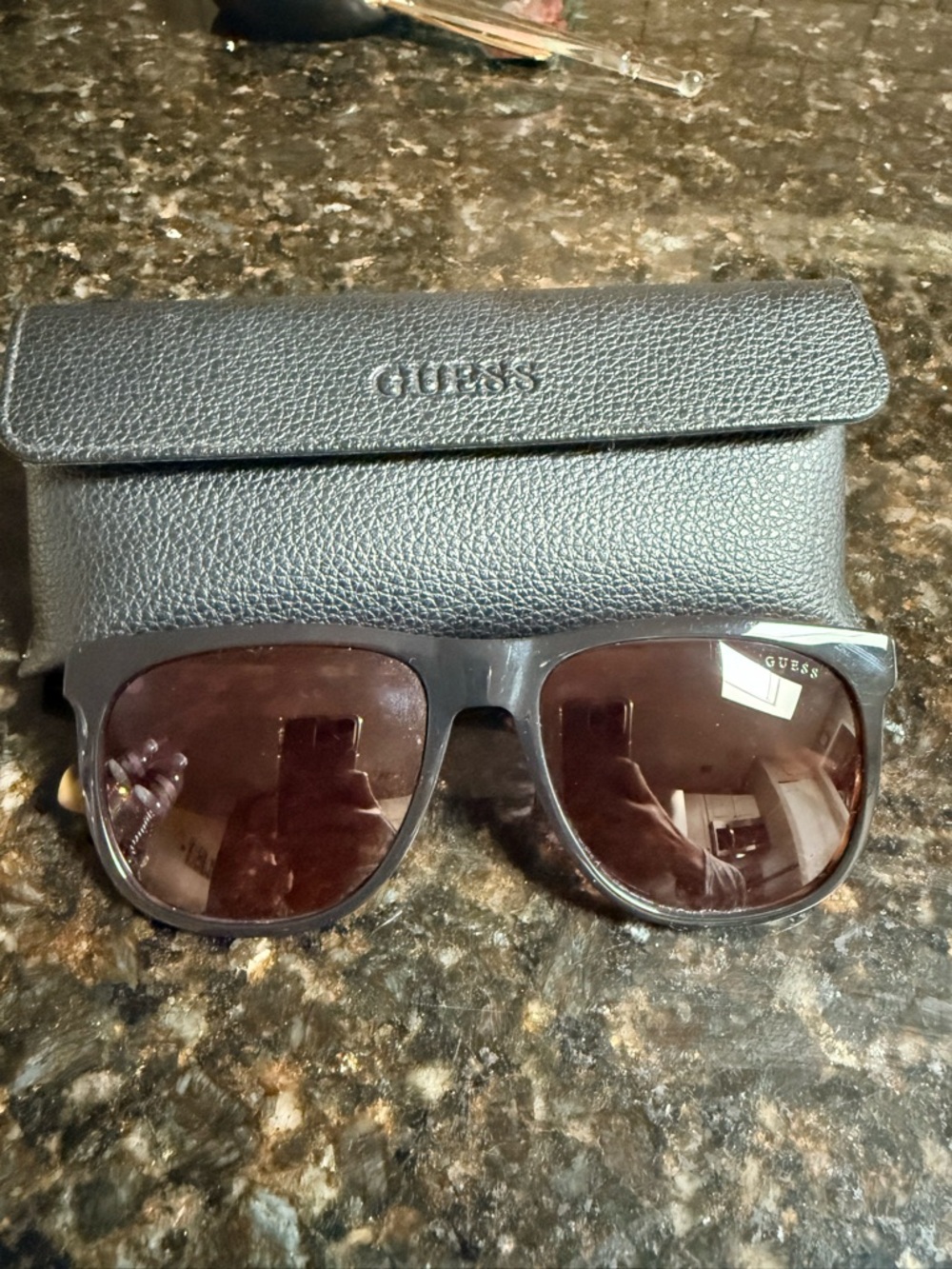 Guess Black Frame Sunglasses with Brown Lenses